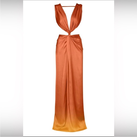 Baobab Collection Dresses & Skirts - Baobab Collection Orange-to-Yellow Ombre Knot-Front Maxi Dress